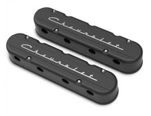 Load image into Gallery viewer, Holley 2-Piece &quot;Chevrolet&quot; Script Valve Cover - Gen III/IV LS - Satin Black Machined