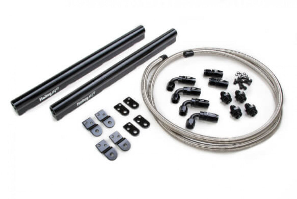 Holley EFI LS Hi-Flow Fuel Rail Kit - Includes Hose & Fittings - Fits LS1, LS2, LS3, LS6 & L99 factory intakes